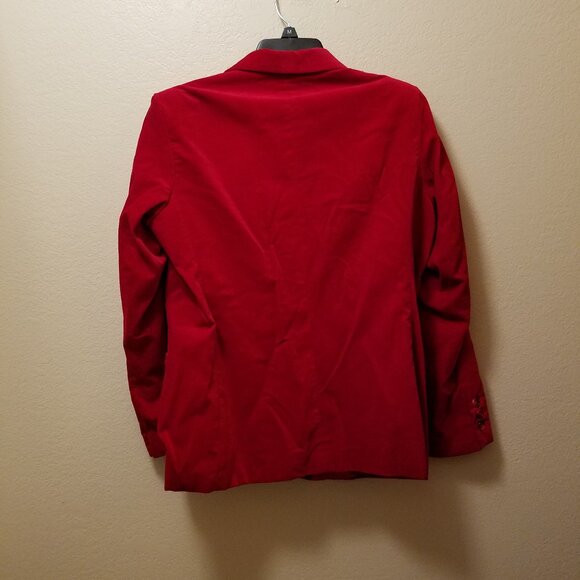 Red Velvety Blazer - Picture 3 of 4